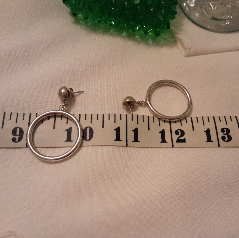 Vintage Solid 925 Sterling Silver Dangle Post Ear… - image 5